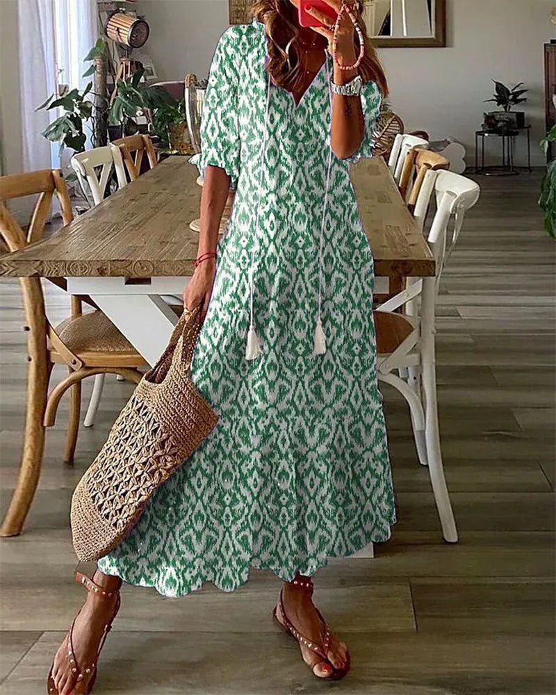 Luna | Abito Boho Senza Sforzo con Vestibilità Flatting