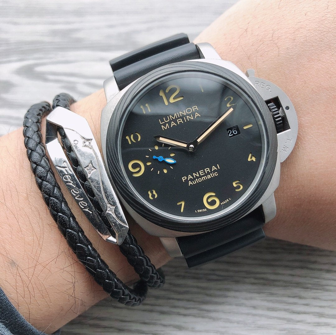 LUMINOR MARINA 1950 44MM CARBON BEZEL STAINLESS STEEL