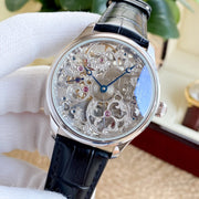 PORTUGUESE 42MM SKELETON DIAL LEATHER STRAP