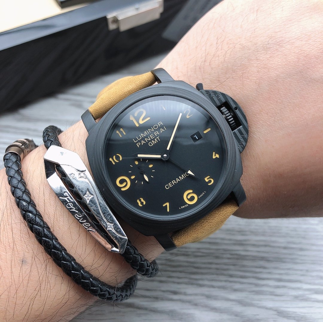 LUMINOR MARINA 1950 GMT CERAMIC 44MM BLACK DIAL