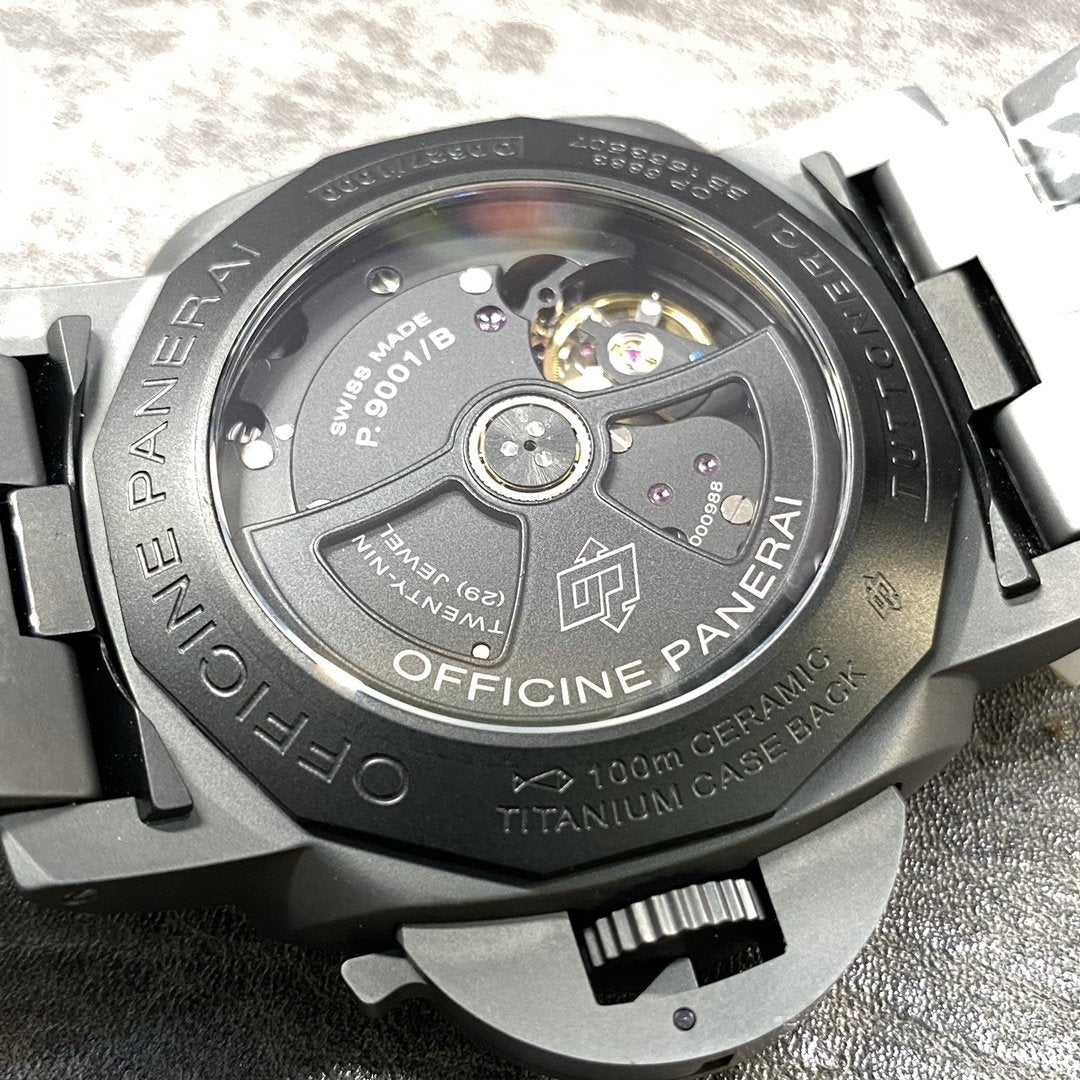 LUMINOR MARINA 1950 3 DAYS GMT CERAMICA BLACK DIAL