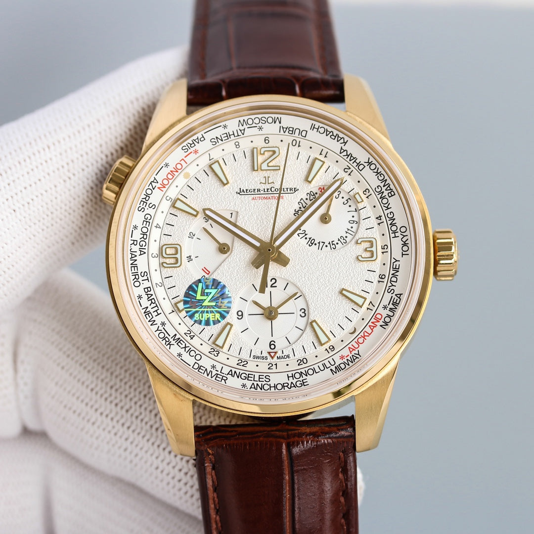 JAEGER POLARIS GEOGRAPHIC YELLOW GOLD CASE