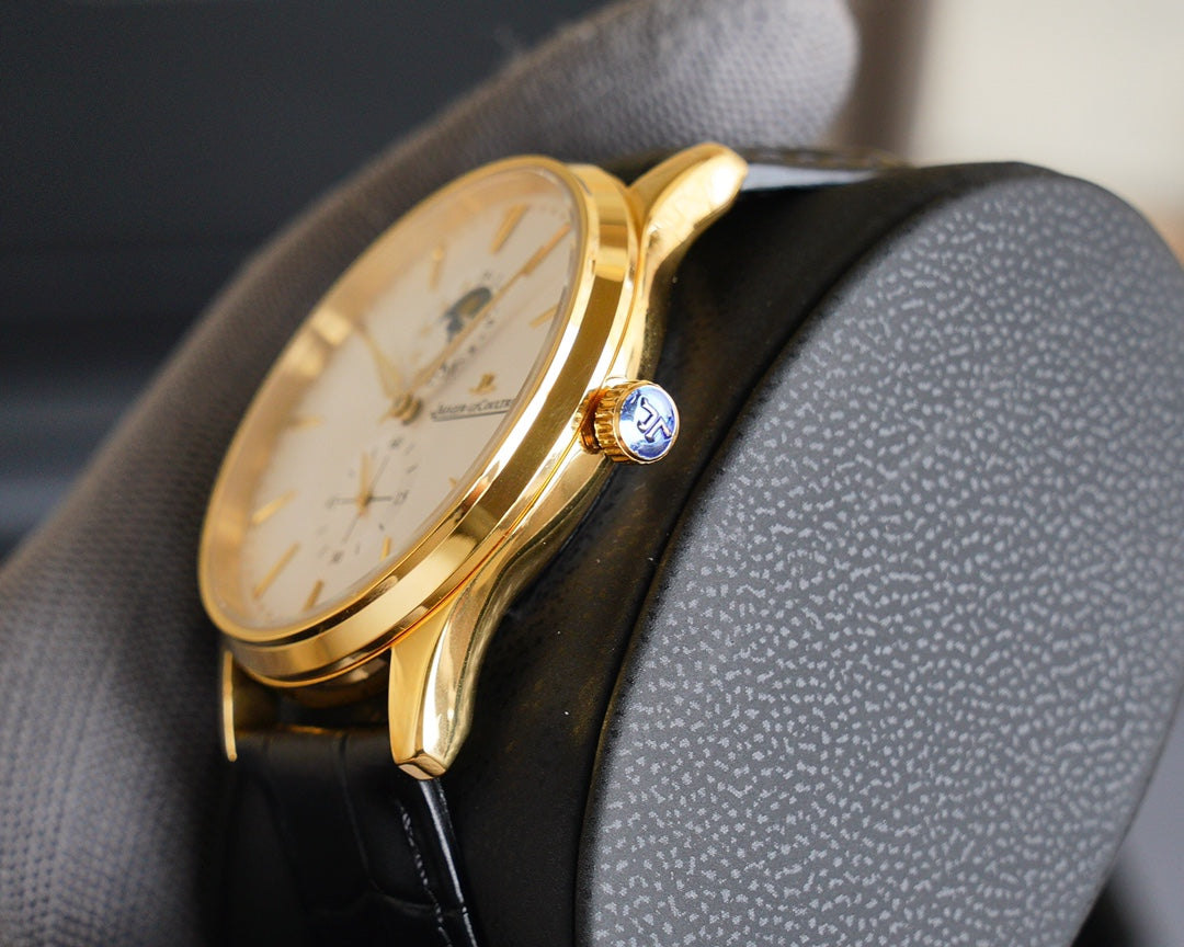JAEGER MASTER HOMETIME GOLD CASE WHITE DIAL