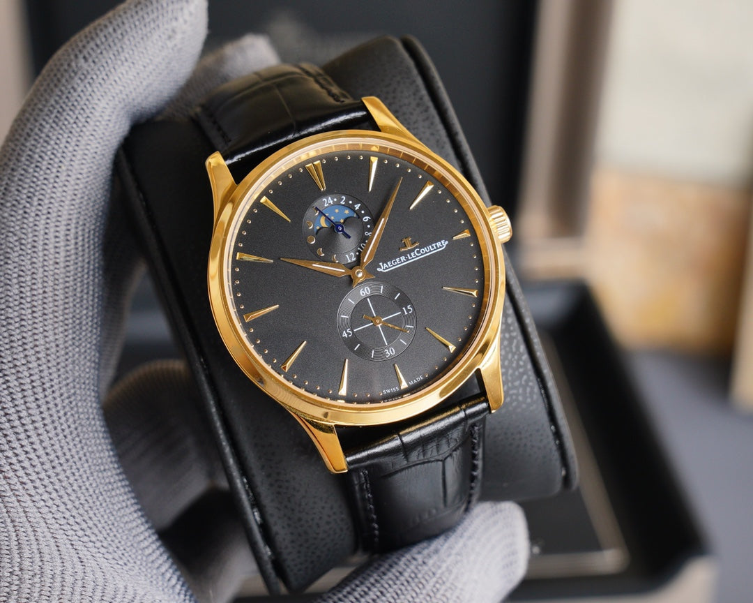 JAEGER MASTER HOMETIME GOLD CASE WHITE DIAL