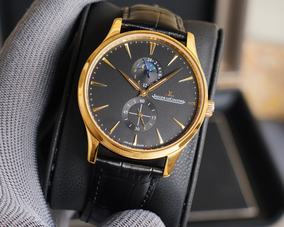 JAEGER MASTER HOMETIME GOLD CASE WHITE DIAL