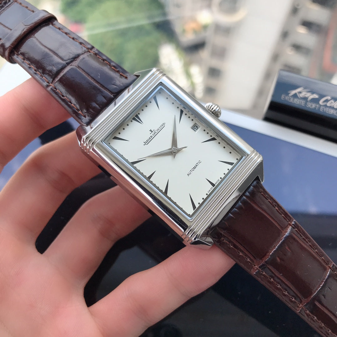 JAEGER REVERSO 42 DATE LEATHER STRAP