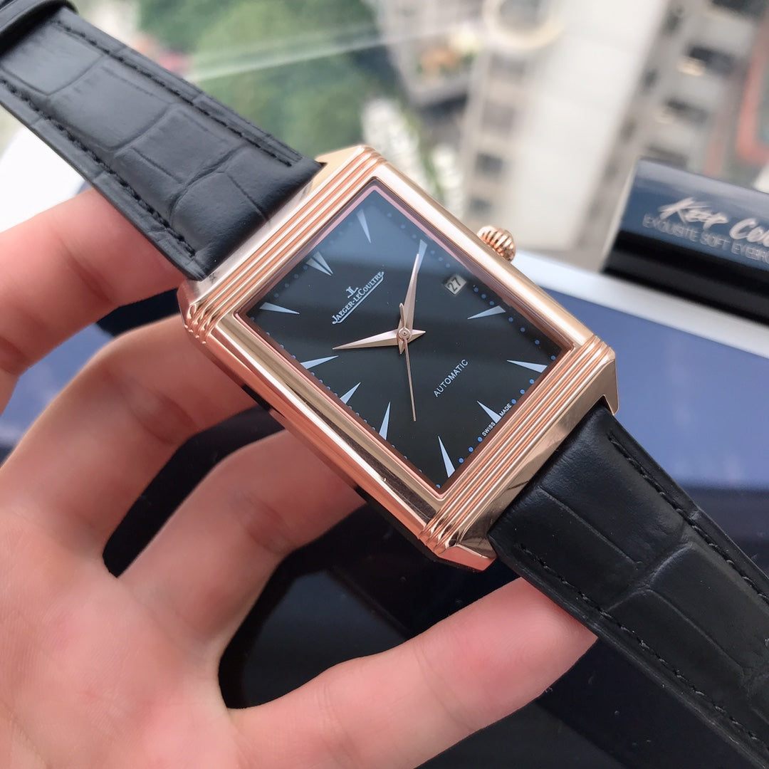 JAEGER REVERSO 42 DATE LEATHER STRAP