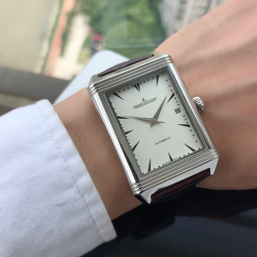 JAEGER REVERSO 42 DATE LEATHER STRAP