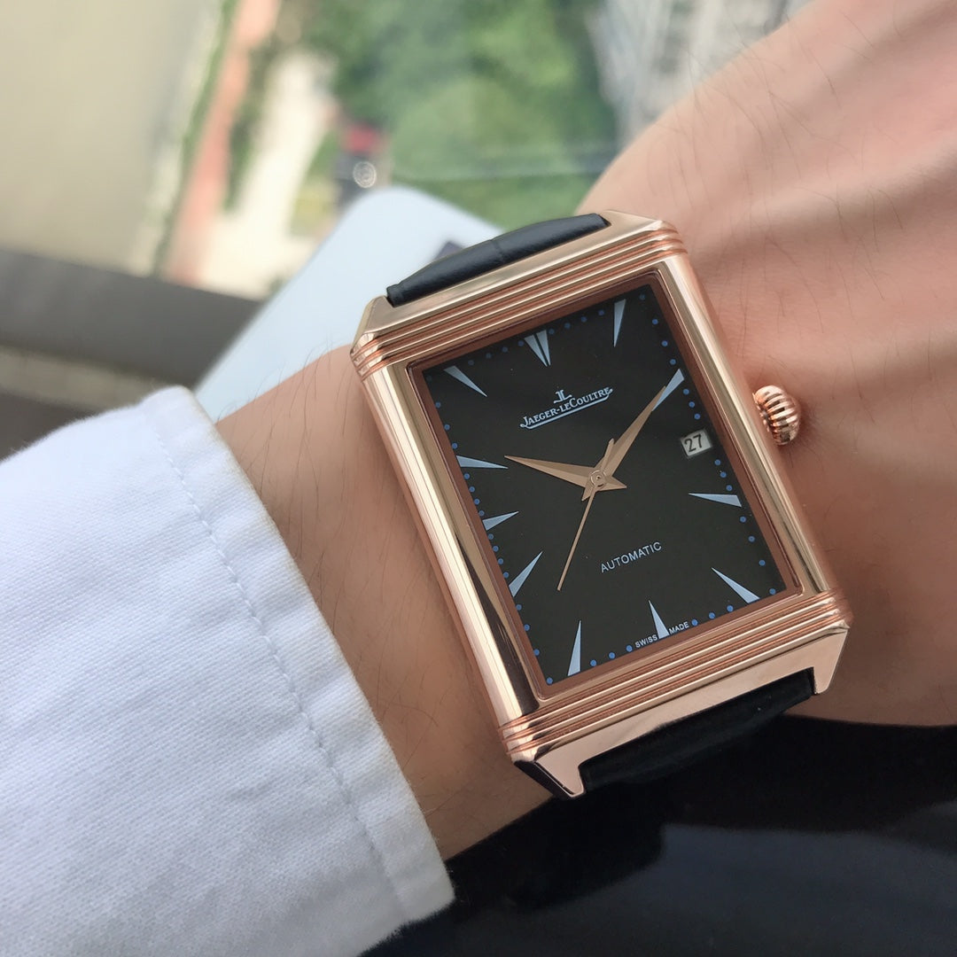 JAEGER REVERSO 42 DATE LEATHER STRAP