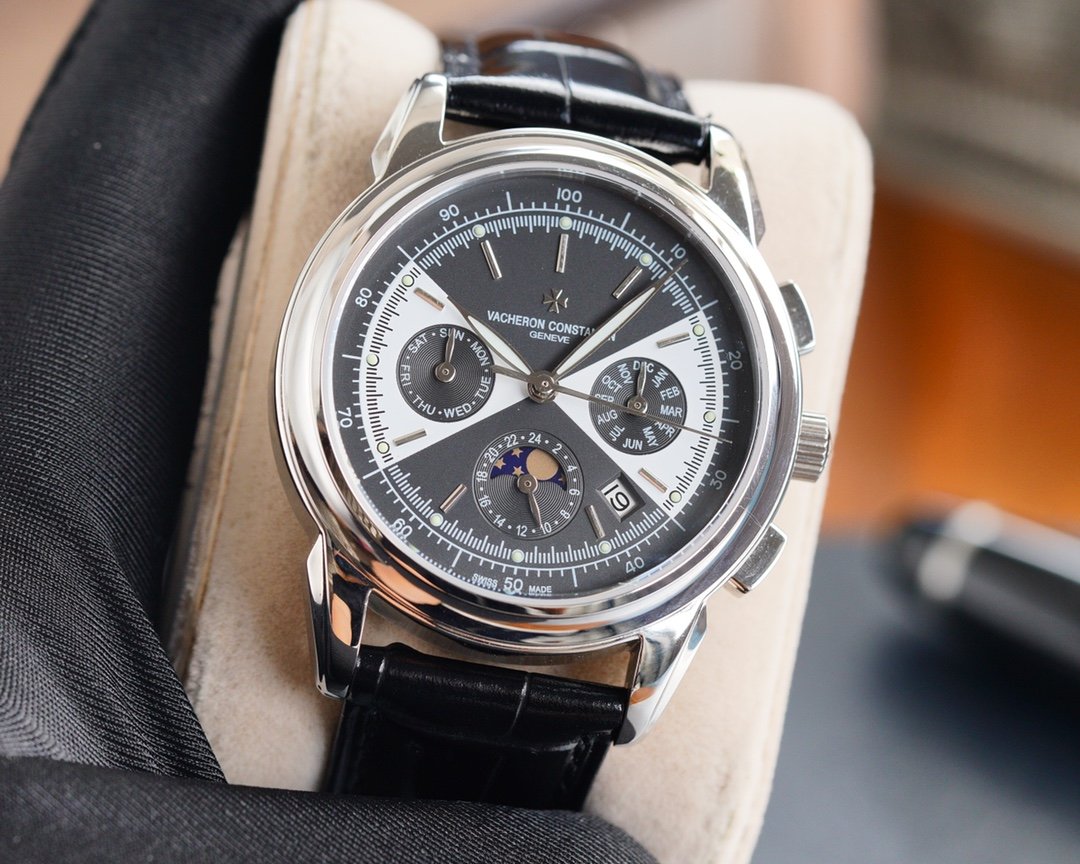 VACHERON ANNUAL CALENDAR MOONPHASE STEEL CASE
