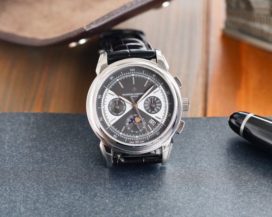 VACHERON ANNUAL CALENDAR MOONPHASE STEEL CASE