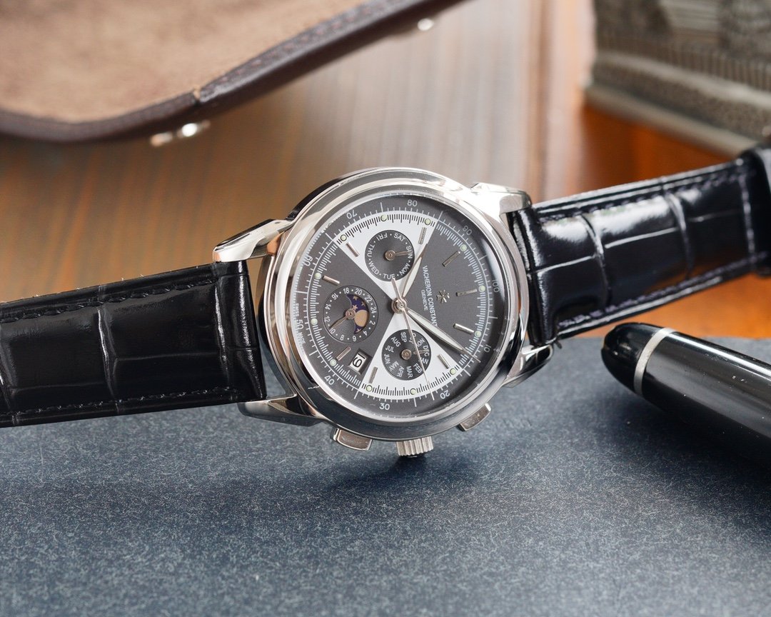 VACHERON ANNUAL CALENDAR MOONPHASE STEEL CASE