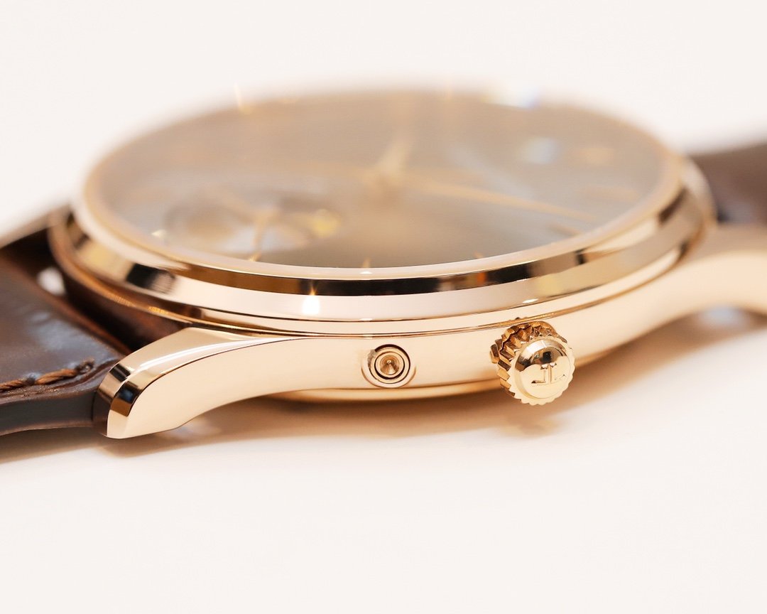 JAEGER MASTER ULTRA THIN MOONPHASE ROSE GOLD CASE GREY DIAL