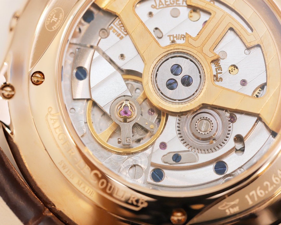 JAEGER MASTER ULTRA THIN MOONPHASE ROSE GOLD CASE GREY DIAL