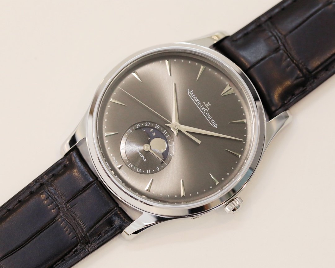 JAEGER MASTER ULTRA THIN MOONPHASE STEEL CASE GREY DIAL