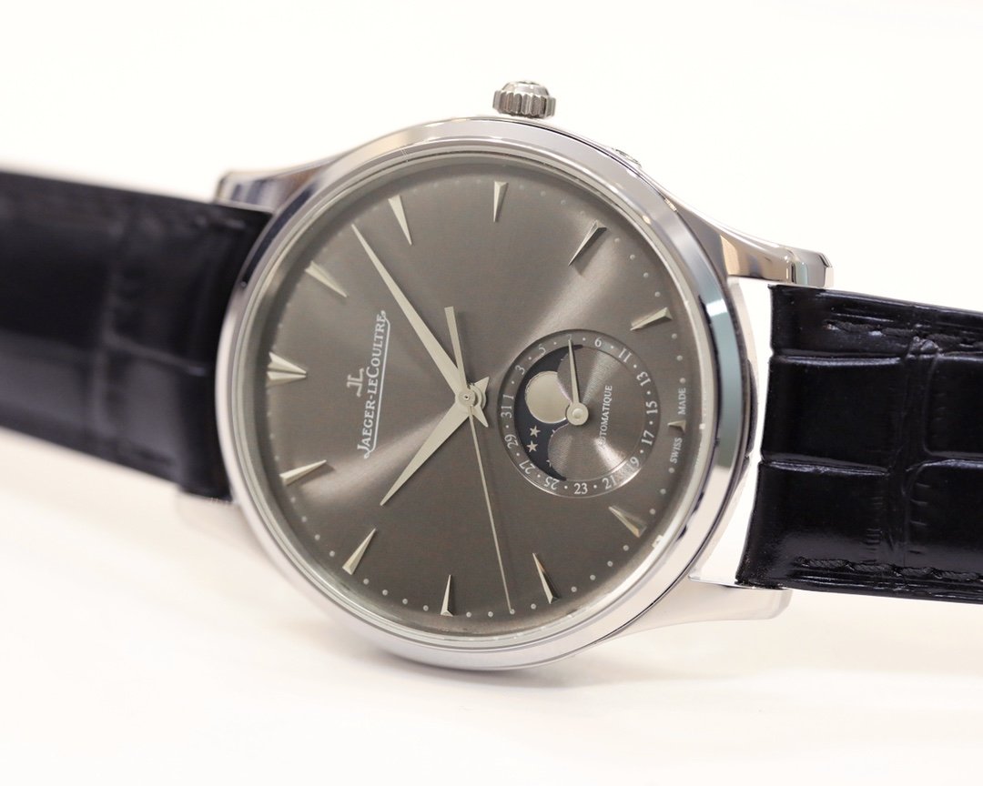 JAEGER MASTER ULTRA THIN MOONPHASE STEEL CASE GREY DIAL