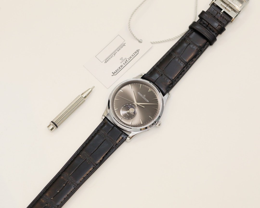 JAEGER MASTER ULTRA THIN MOONPHASE STEEL CASE GREY DIAL