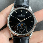 JAEGER MASTER ULTRA THIN MOONPHASE STEEL CASE BLACK DIAL