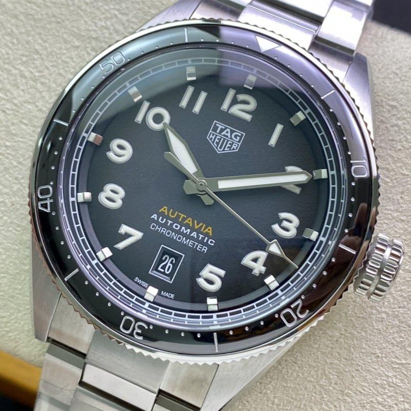 AUTAVIA AUTOMATIC CALIBRE 5 STAINLESS STEEL BLACK DIAL