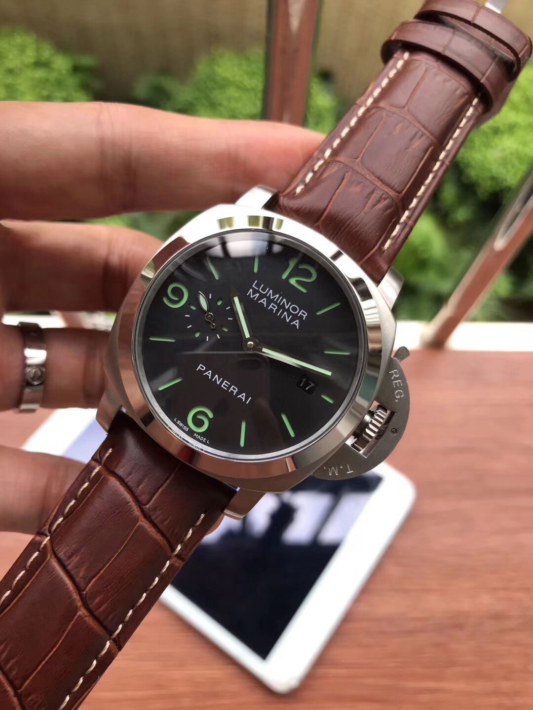 LUMINOR 3 DAYS 1950 STEEL CASE BLACK DIAL