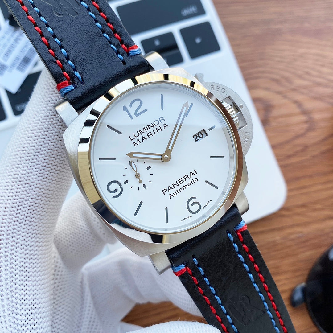 LUMINOR MARINA 1950 STEEL CASE WHITE DIAL