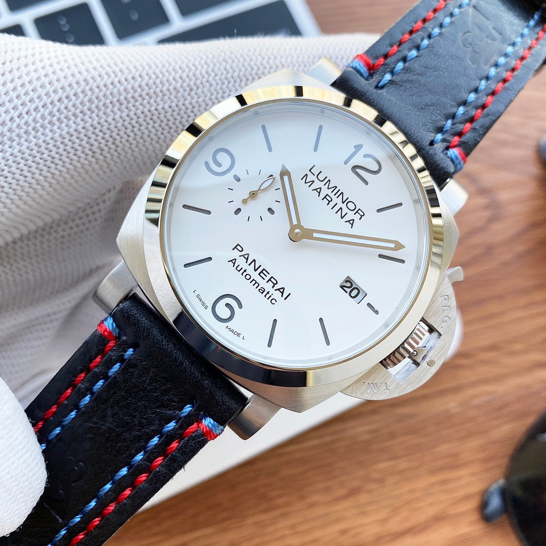 LUMINOR MARINA 1950 STEEL CASE WHITE DIAL
