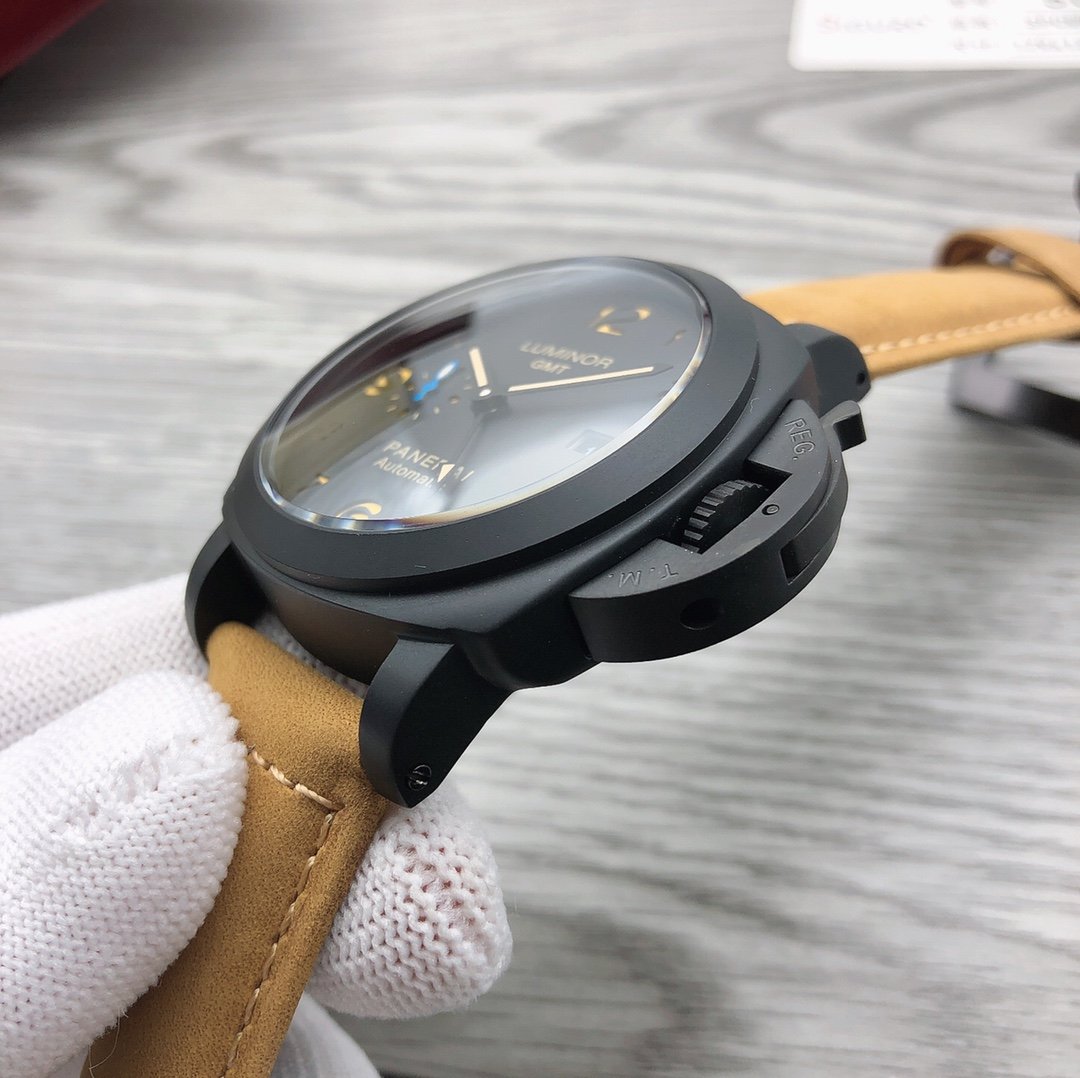 LUMINOR 1950 3 DAYS GMT CERAMIC 44MM BROWN LEATHER
