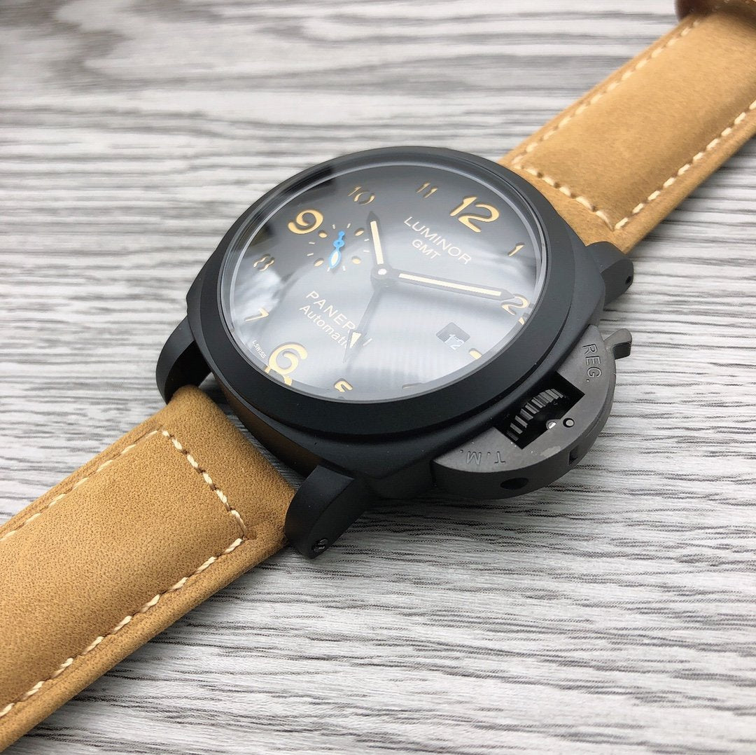 LUMINOR 1950 3 DAYS GMT CERAMIC 44MM BROWN LEATHER