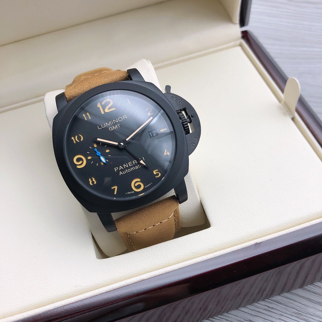 LUMINOR 1950 3 DAYS GMT CERAMIC 44MM BROWN LEATHER