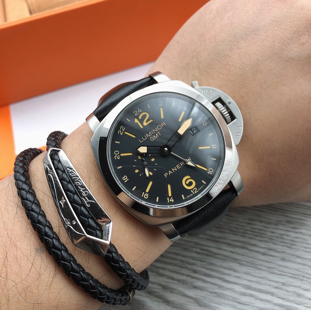 LUMINOR 1950 3 DAYS GMT STEEL CASE BLACK DIAL