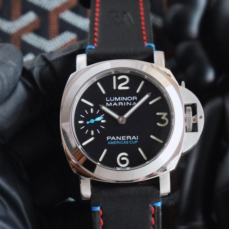 LUMINOR MARINA 47MM STEEL CASE BLACK DIAL AMERICA'S CUP