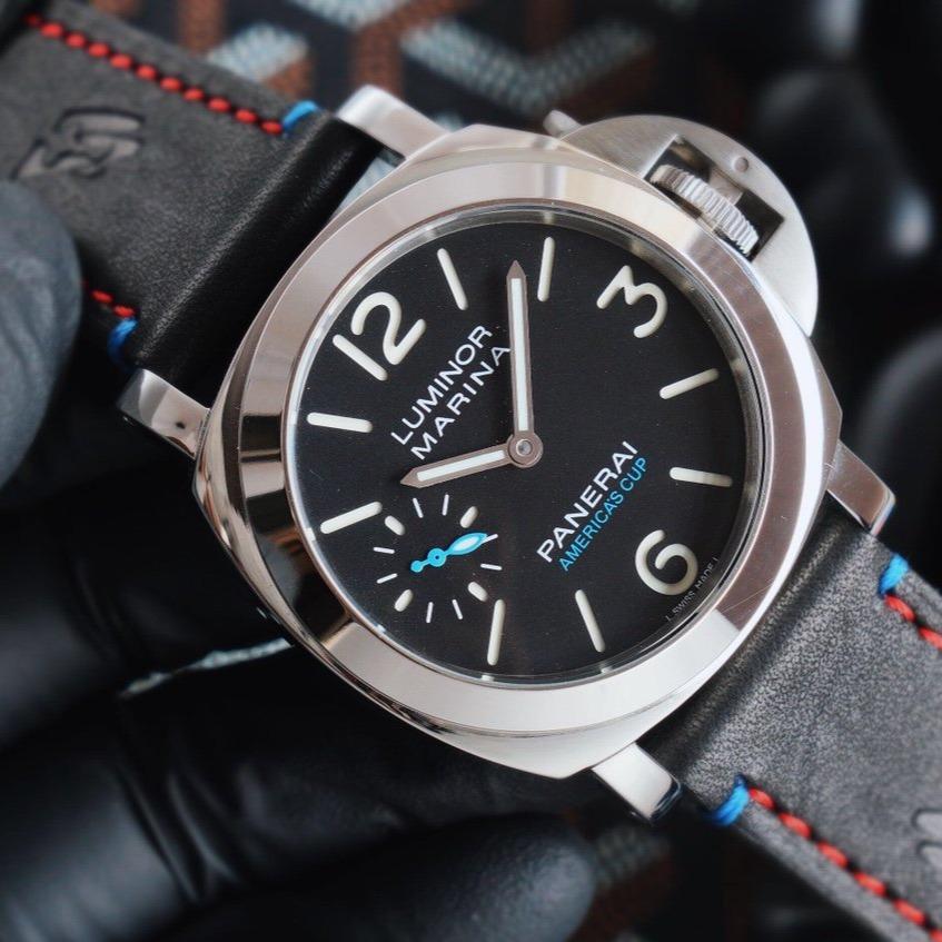 LUMINOR MARINA 47MM STEEL CASE BLACK DIAL AMERICA'S CUP