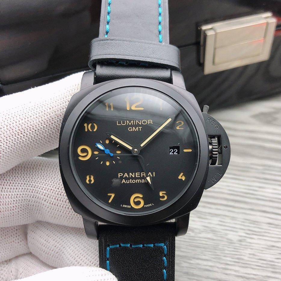 LUMINOR GMT 44MM CARBON AUTOMATIC BLACK LEATHER