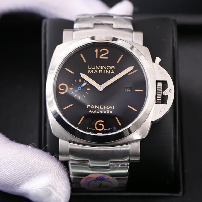 LUMINOR MARINA 47MM STEEL BLACK DIAL