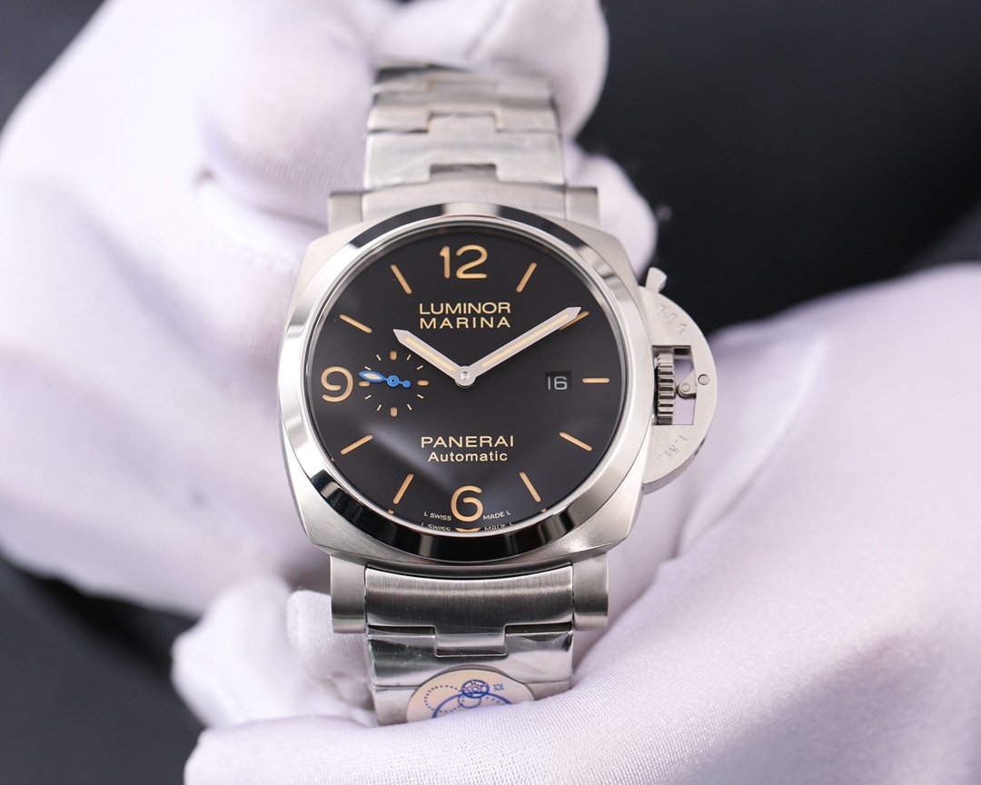 LUMINOR MARINA 47MM STEEL BLACK DIAL
