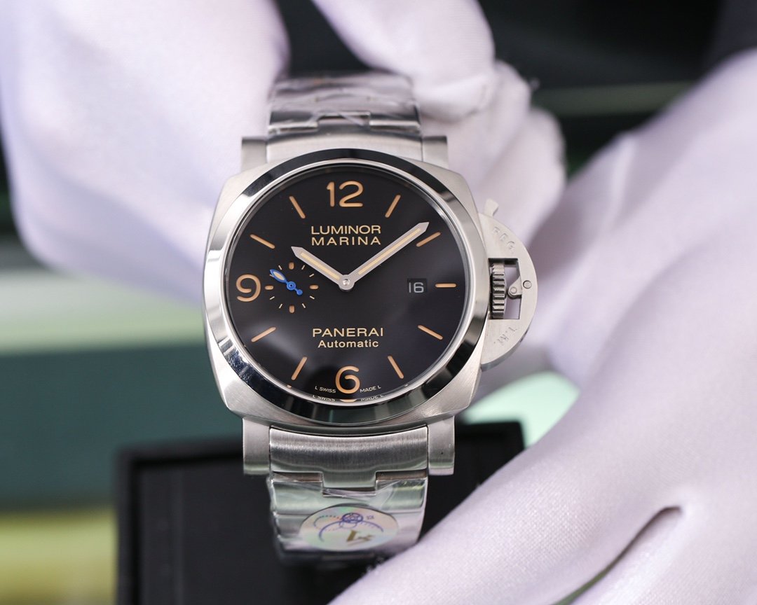 LUMINOR MARINA 47MM STEEL BLACK DIAL