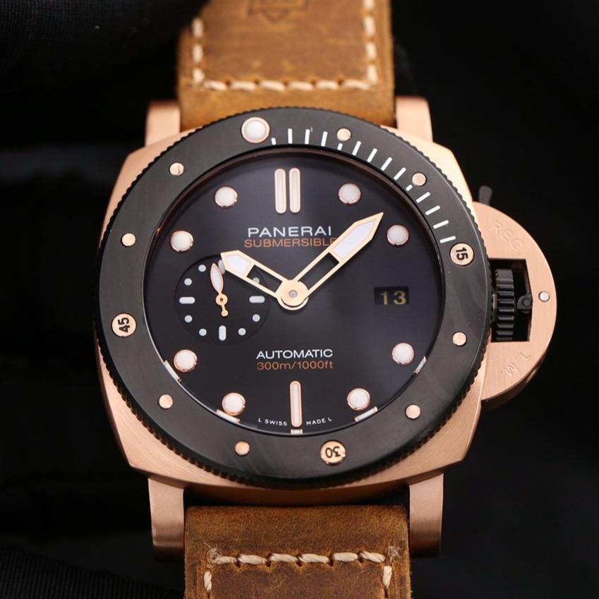 LUMINOR SUBMERSIBLE 47MM ROSE GOLD CASE BLACK BEZEL