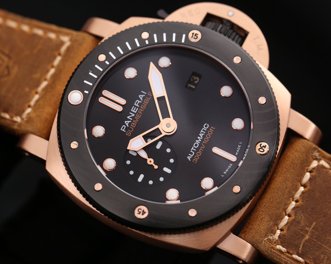LUMINOR SUBMERSIBLE 47MM ROSE GOLD CASE BLACK BEZEL