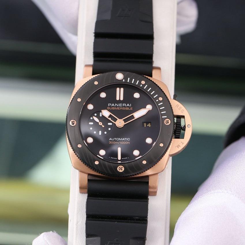 LUMINOR SUBMERSIBLE 47MM ROSE GOLD CASE BLACK BEZEL
