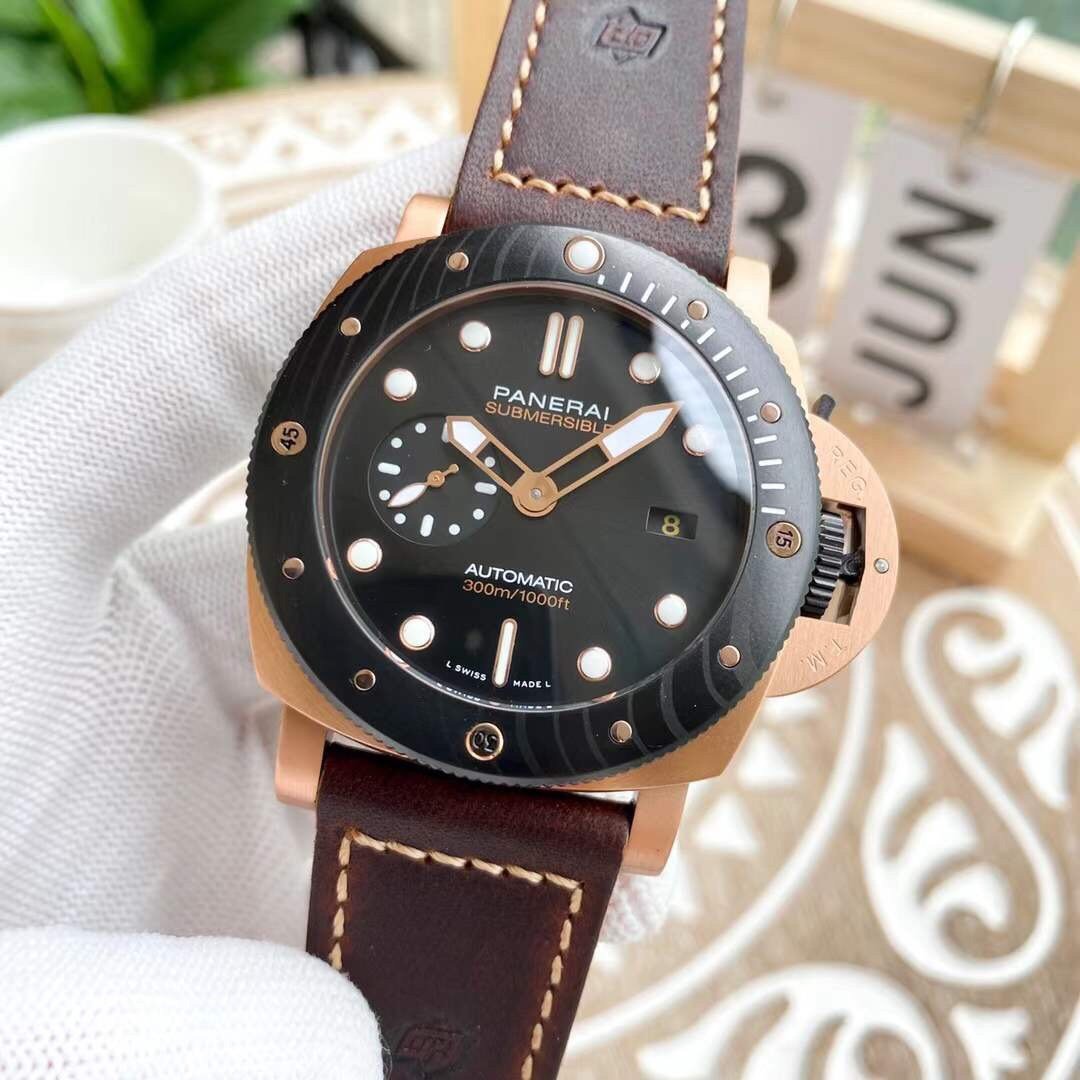 LUMINOR SUBMERSIBLE 47MM ROSE GOLD CASE BLACK BEZEL