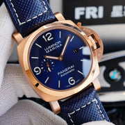 LUMINOR MARINA 44MM ROSE GOLD CASE BLUE DIAL