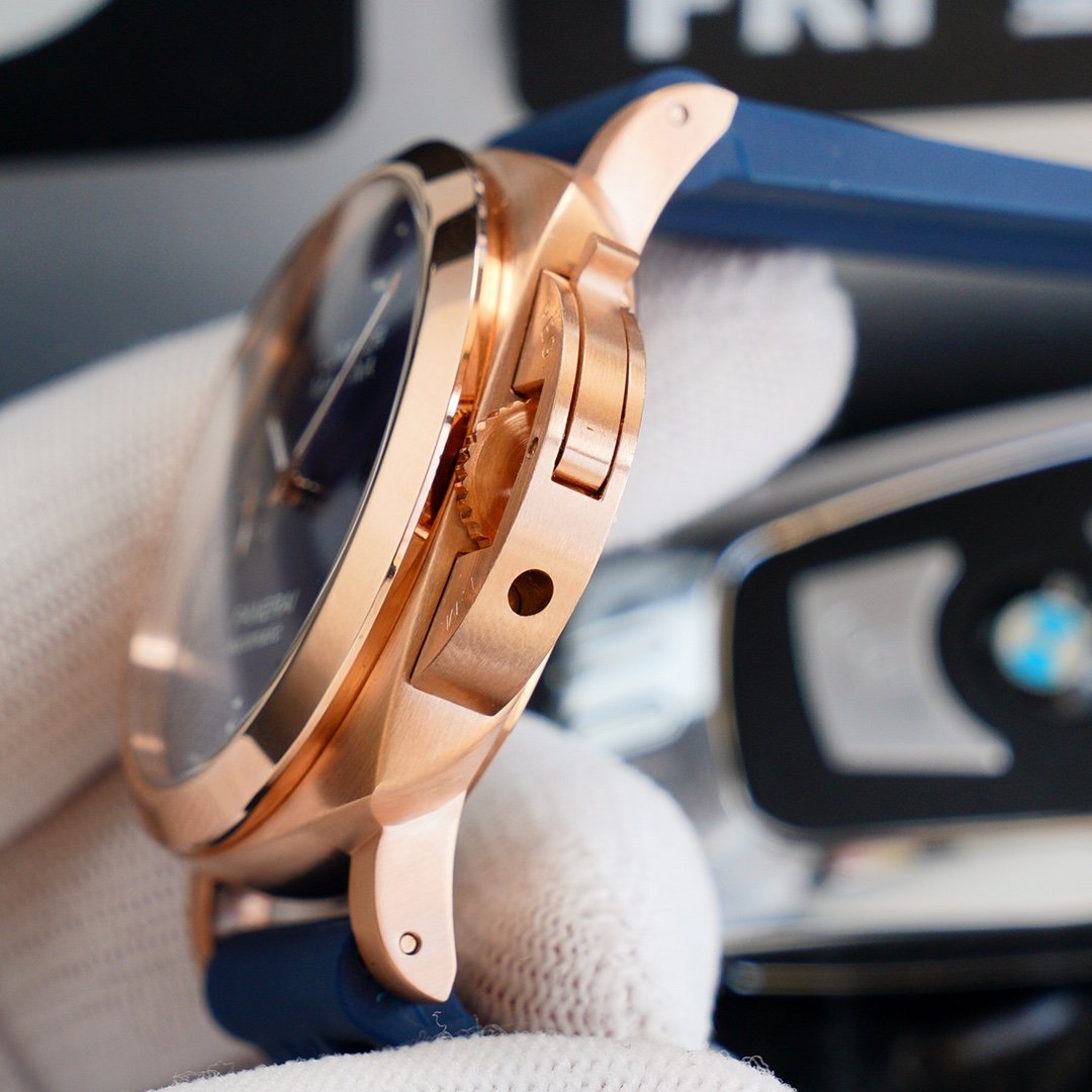 LUMINOR MARINA 44MM ROSE GOLD CASE BLUE DIAL