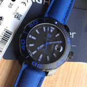 AQUARACER CALIBRE 5 41MM BLACK CASE BLUE STRAP