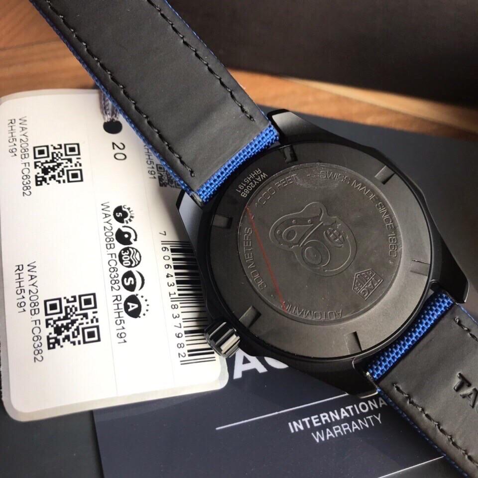 AQUARACER CALIBRE 5 41MM BLACK CASE BLUE STRAP