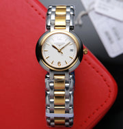 PRIMALUNA QUARTZ 26.5MM GOLD STEEL WHITE DIAL