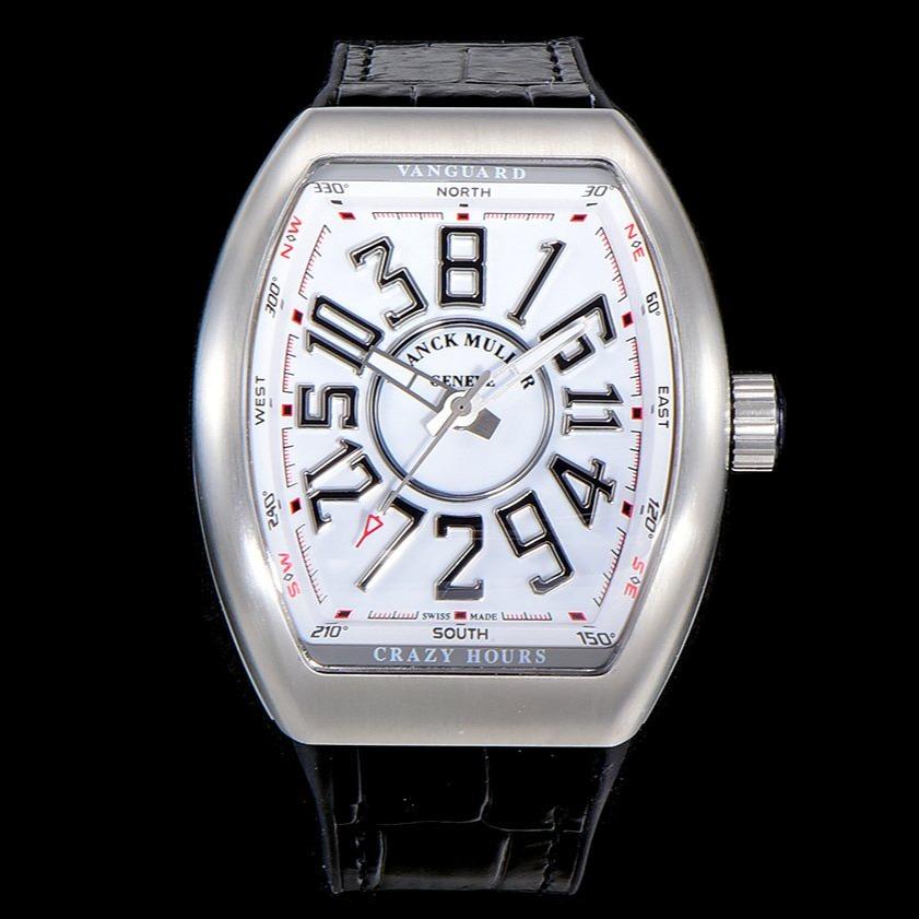FRANCK VANGUARD CRAZY HOURS STEEL CASE WHITE DIAL