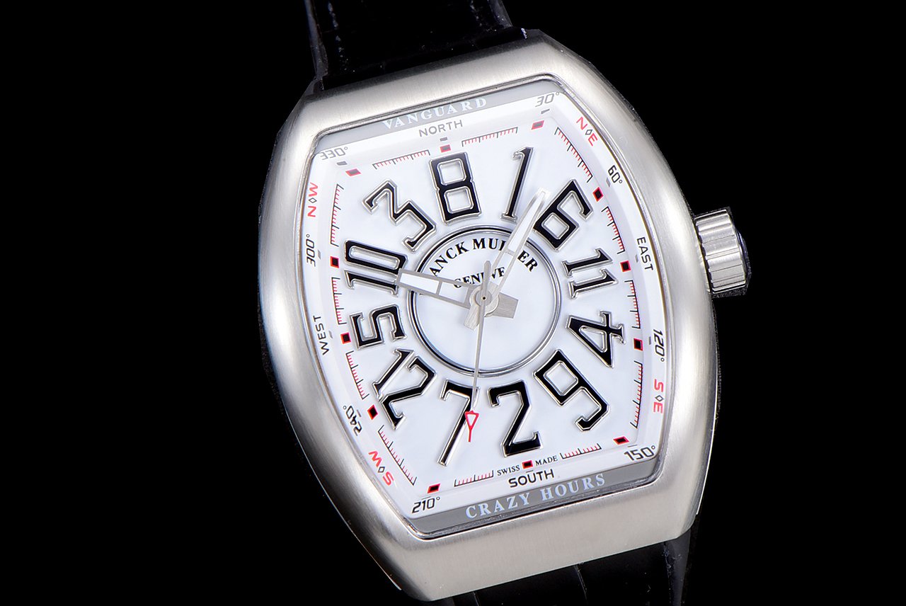 FRANCK VANGUARD CRAZY HOURS STEEL CASE WHITE DIAL