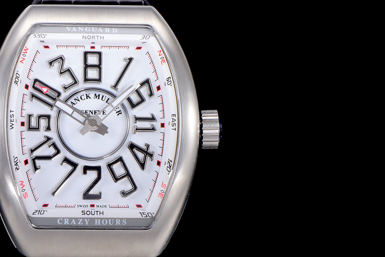 FRANCK VANGUARD CRAZY HOURS STEEL CASE WHITE DIAL