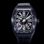 FRANCK VANGUARD CRAZY HOURS BLACK CASE WHITE NUMERALS