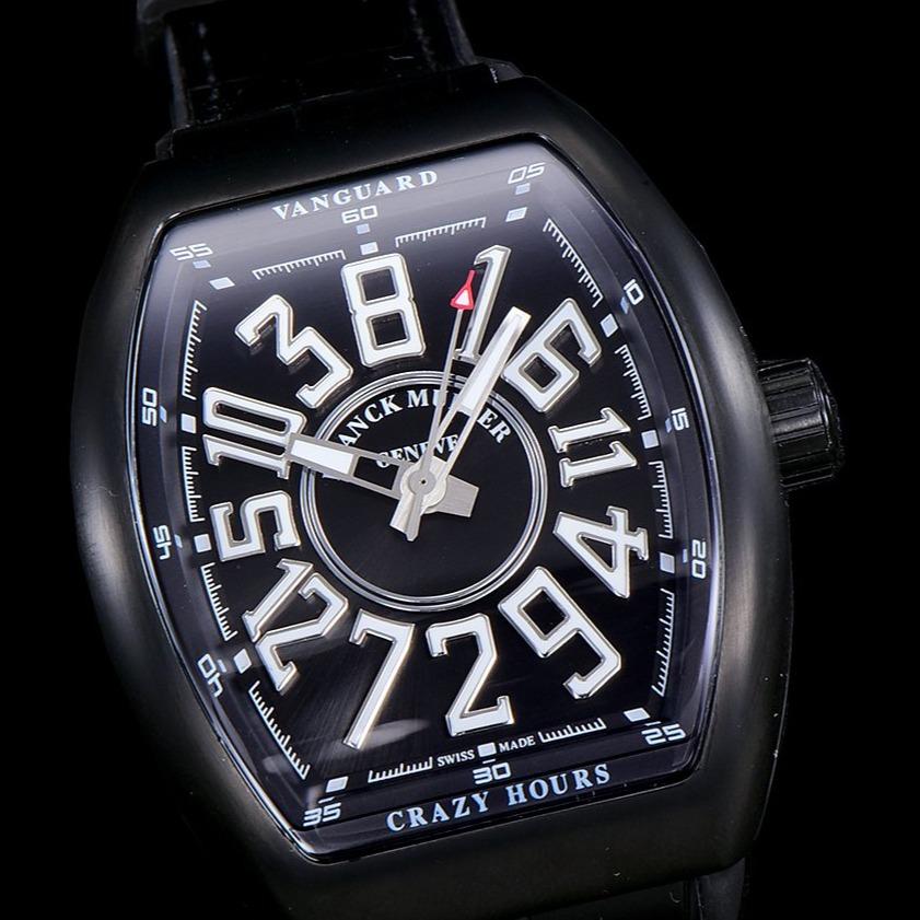 FRANCK VANGUARD CRAZY HOURS BLACK CASE WHITE NUMERALS